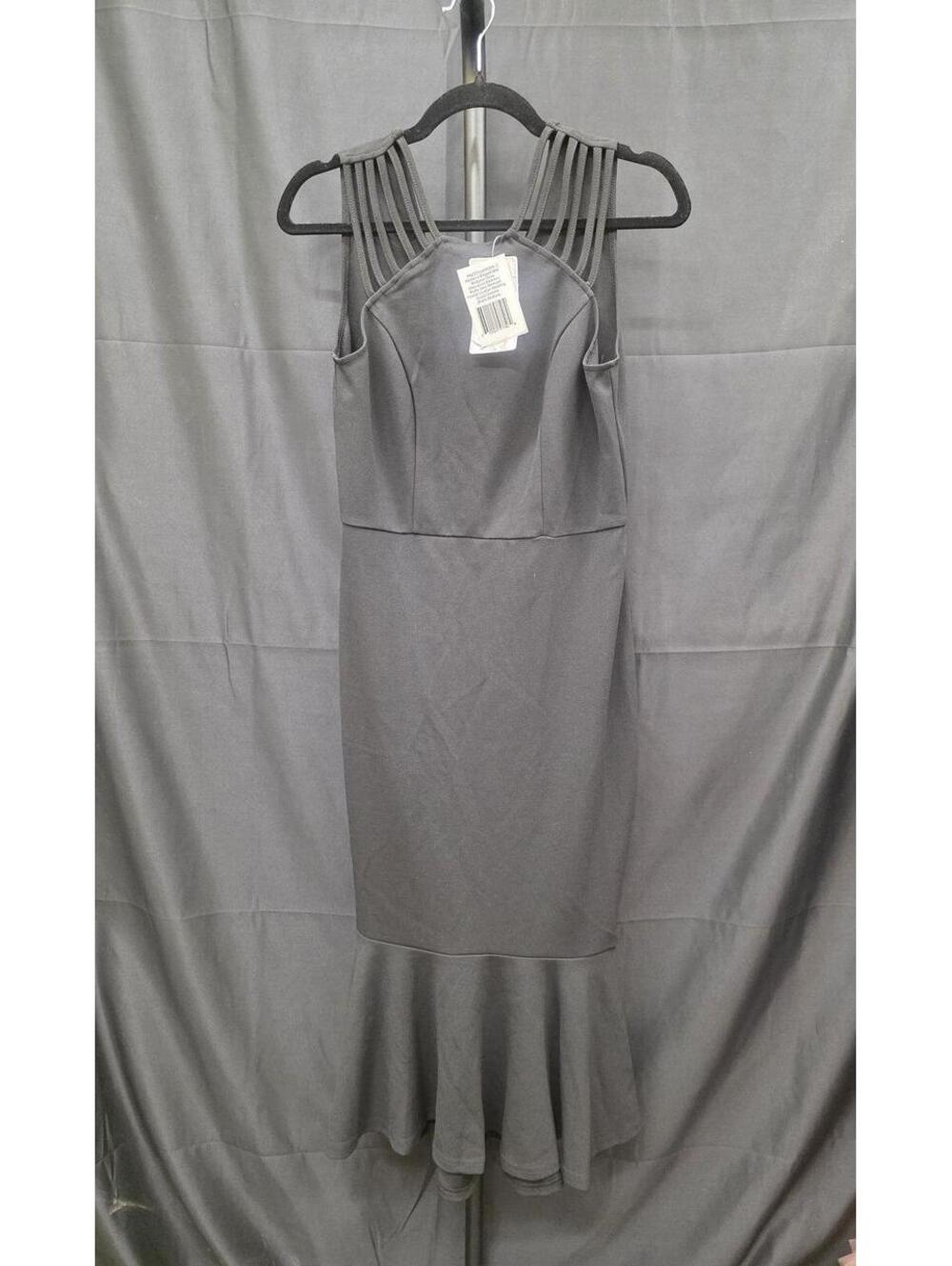PRETTYGARDEN Sleeveless Backless Bodycon Mermaid Midi Dress Black Medium